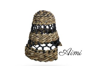 Malé Tienidlo na Lampu z Banánového Listu Hitam Raffia - H:25xD:20cm