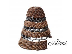 Stredné Tienidlo na Lampu z Banánového Listu Abu-Abu Raffia - H:30xD:26cm