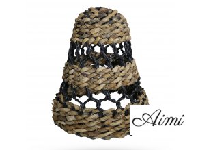 Veľké Tienidlo na Lampu z Banánového Listu Hitam Raffia - H:36xD:34cm