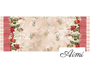 PVC obrus v šírke 140cm ZLATÉ VIANOCE - celá rolka 20 metrov