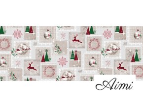 PVC obrus v šírke 140cm MODERNÉ VIANOCE - celá rolka 20 metrov