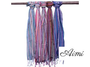 Indické Boho Šatky - 50x180 cm - Odtiene Fialovej (Varianta 50x180 cm - Odtiene Fialovej)