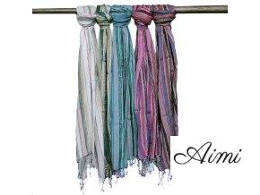 Indické Boho Šatky - 50x180cm - Rôzne Farby so Zlatou Niťou (Varianta 50x180cm - Rôzne Farby so Zlatou Niťou)