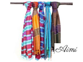 Veľké Indické Boho Šatky - 75x180cm - Odtiene Modrej (Varianta 75x180cm - Odtiene Modrej)