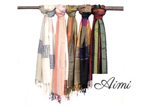 Veľké Indické Boho Šatky -75x180cm - Odtiene Zelenej