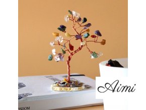 Stromček s Drahými Kameňmi - Rôzne - Podstavec z Prírodného Achátu (35 kameňov) (Varianta Rôzne - Podstavec z Prírodného Achátu (35 kameňov))