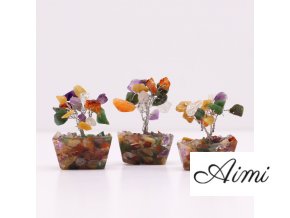 Mini Stromčeky z Drahých Kameňov na Orgonitovej Základni – Rôzne Kamene (15 kameňov) (Varianta Mini Stromčeky z Drahých Kameňov na Orgonitovej Základni – Rôzne Kamene (15 kameňov))