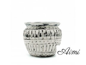 Grécky Hlinený Kvetináč – Krémový 12 cm