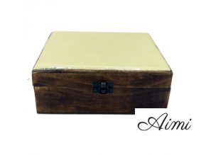 Veľká Drevená Krabička s Keramickou Glazúrou - 20x15x7.5cm - Betón (Varianta 20x15x7.5cm - Betón)
