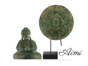 Buddha Feng Shui Set - Mandala - Zelený (Varianta Mandala - Zelený)