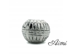 Hlinený Grécky Kvetináč- Krémový 10 cm