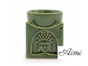 Štvorcová Budha Aroma Lampa - Tmavý nefrit