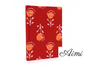 Bavlnené Zápisníky 20x15cm - 96 Strán - Ruža (Varianta 96 Strán  - Ruža)