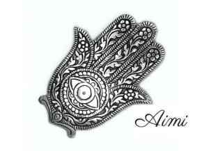 Stojan na Vonné Tyčinky Hamsa z Lešteného Hliníka, 14 cm (Varianta Stojan na Vonné Tyčinky Hamsa z Lešteného Hliníka, 14 cm)