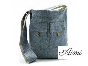 Prírodná Taška s Dvoma Vreckami - Denim - Veľká