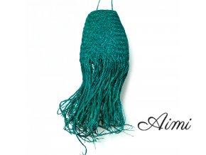 Modrozelené Závesné Tienidlo na Lampu - 20 x 15 cm