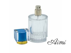 Okrúhla Rebrovaná Sprejová Fľaša s Uzáverom 50ml - Púdrová Modrá