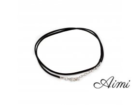 Balíček Šnúrok z Umelého Semišu so Zapínaním - 2.5mm x 55cm - Čierny A001