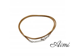 Balíček Šnúrok z Umelého Semišu so Zapínaním - 2.5mm x 55cm - Hnedý A120 (Varianta 2.5mm x 55cm - Hnedý A120)