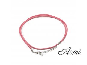 Balíček Šnúrok z Umelého Semišu so Zapínaním - 2.5mm x 55cm - Ružový A064