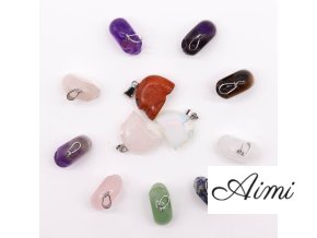 Prívesky z Drahých Kameňov - Mini Lebky (12 rôznych) 20x15mm