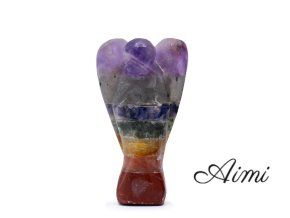 Mini Ručne Vyrezávaný Anjel z Drahokamu – Sedem Čakier (približne 3,5 cm) (Varianta Mini Ručne Vyrezávaný Anjel z Drahokamu – Sedem Čakier (približne 3,5 cm))
