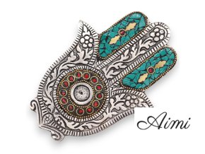 Zelený Malý Stojan na Vonné Tyčinky Hamsa 13x5,5 cm (Varianta Zelený Malý Stojan na Vonné Tyčinky Hamsa 13x5,5 cm)