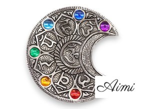 Stojan na Vonné Tyčinky Sedemčakrový Mesiac 11,5 cm (Varianta Stojan na Vonné Tyčinky Sedemčakrový Mesiac 11,5 cm)