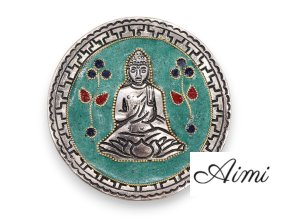 Stojan na Vonné Tyčinky Budha Zelený Dekor 10cm