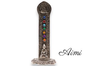Stojan na Vonné Tyčinky 7 Čakrová Veža Budha 16x6x7cm (Varianta Stojan na Vonné Tyčinky 7 Čakrová Veža Budha 16x6x7cm)