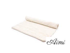 Stredný Indický Ručne Tkaný Bavlnený Koberec - 90x150cm - Krémový (Varianta 90x150cm - Krémový)