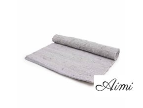 Stredný Indický Ručne Tkaný Bavlnený Koberec - 90x150cm - Šedý (Varianta 90x150cm - Šedý)