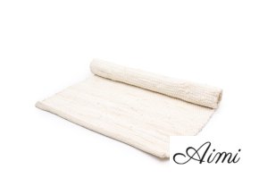 Veľký Indický Ručne Tkaný Bavlnený Koberec - 130x170cm - Krémový (Varianta 130x170cm - Krémový)