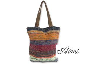 Veľká Recyklovaná Kobercová Taška – Hnedé Odtiene (Varianta Veľká Recyklovaná Kobercová Taška – Hnedé Odtiene)