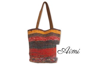 Veľká Recyklovaná Kobercová Taška - Odtiene Ružovej