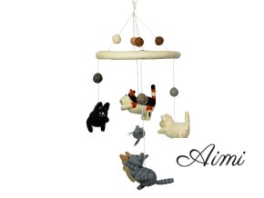 Závesný Plstený Kolotoč - Mačka a Myši