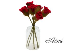 Plstené Kvety - Červené Ruže
