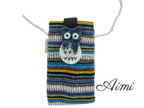 Taška na Mobil s Pruhmi, Viacfarebné a Biele - Dekor Sova