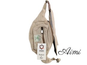 Bavlnená Taška na Opasok v Štýle Konope - Prírodná