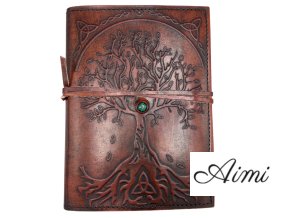 Kožený Zápisník Malý Strom Života - Kamenná Dekorácia - 18x13x2cm - 160 strán (Varianta Kamenná Dekorácia - 18x13x2cm)
