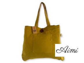 Wendbare Big Bag aus Jute und Baumwolle - Pistazie