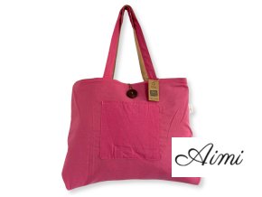 Wendbare große Tasche aus Jute und Baumwolle - Rosa (204C)