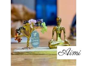 Edelstein-Yoga-Garten – Mudra-Pose – Sieben Chakren – Geneigter Baum – 100 Splittersteine