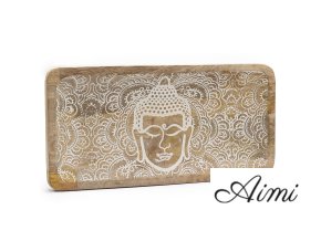 Dlhá Tácka 30x15x2.5cm - Tvár Budhu Biela Vymývaná