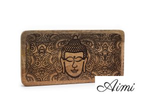 Dlhá Tácka 30x15x2.5cm - Tvár Budhu Čierne Gravírovanie