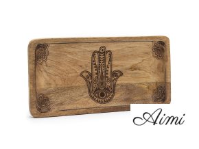 Dlhá Tácka 30x15x2.5cm - Hamsa Čierne Gravírovanie