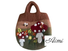 Plstená Taška s Motívom Hubovej Záhrady - 35x27cm