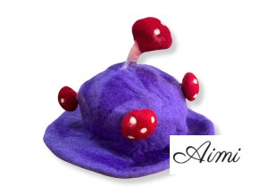 Plstený Hríbový Klobúk - Purpurový