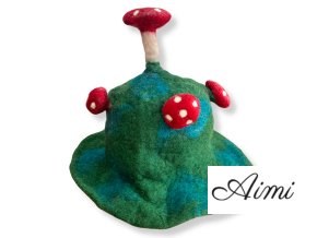 Filzhut mit Pilzmotiv - Moosberggrün