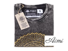 Stone Wash Tričko (S) - Mandala - Tmavo Šedé (Varianta Mandala - Tmavo Šedé)